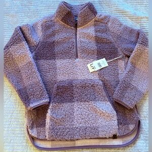 NWT | Women’s Sherpa Mauve Plaid | Quarter Zip | size small